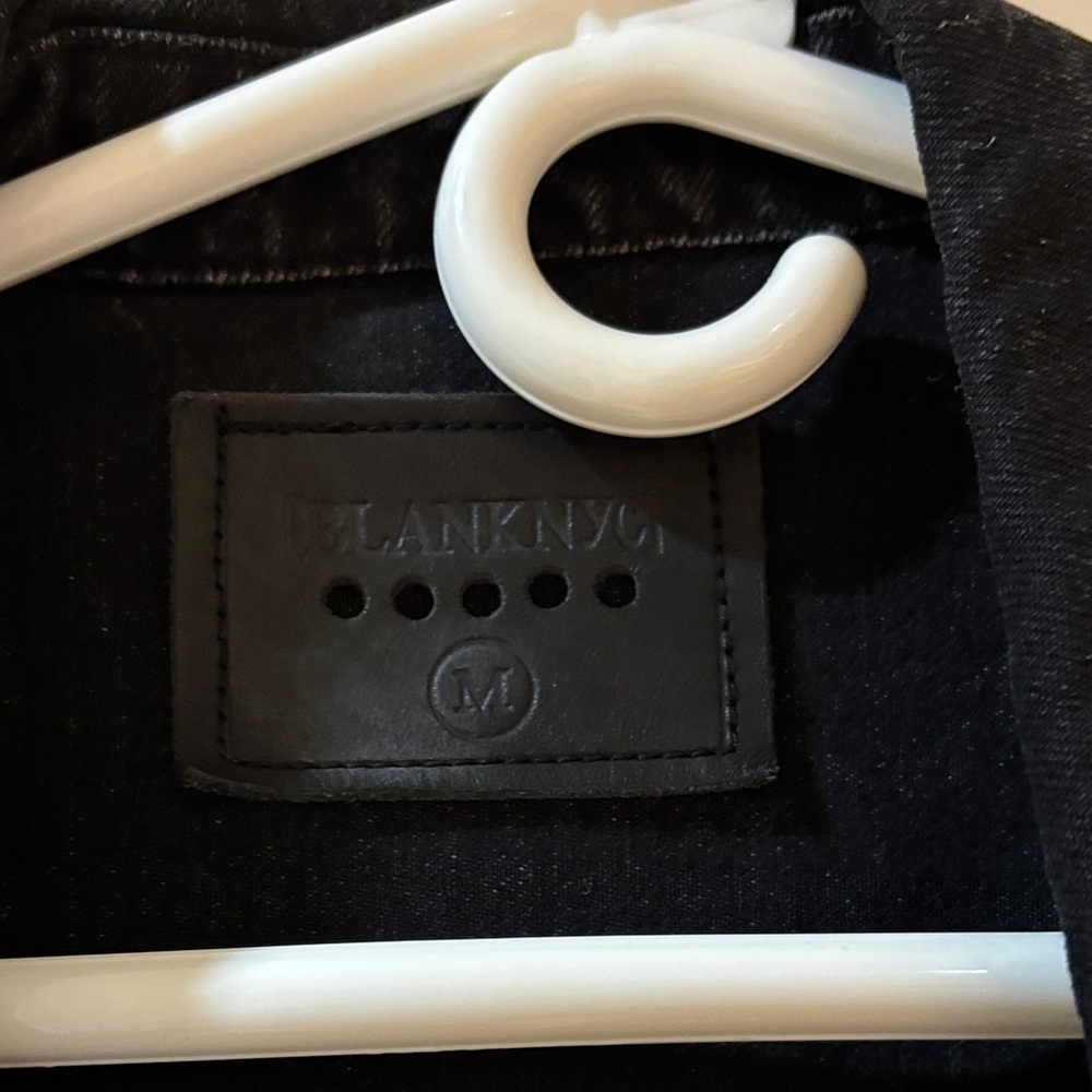 Blank NYC Black Distressed Cropped Denim Jacket - Picture 2 of 4